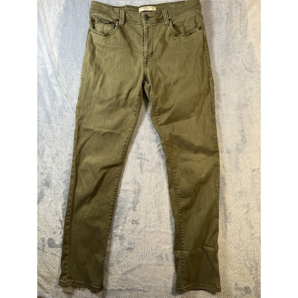 Fidelity Denim Jimmy Mens Slim Straight Jeans Olive Green 34 True 32x33 M8445NR
